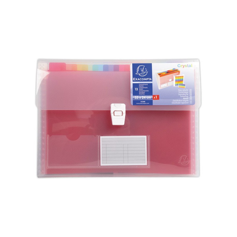 Trieur valisette polypropylène 13 compartiments 33X25 CRYSTAL  - Fiducial
