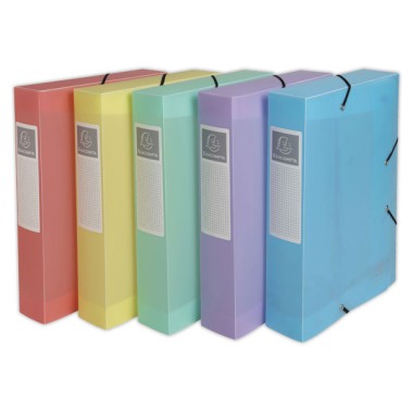 Boîte classement A4 - D 60mm PP Chromaline Pastel - Couleurs assortis  - Fiducial