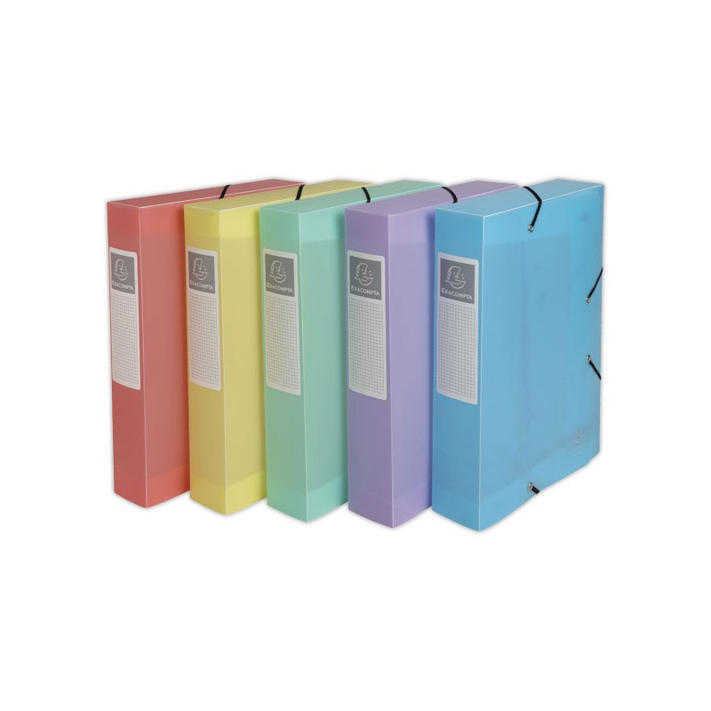Boîte classement A4 - D 60mm PP Chromaline Pastel - Couleurs assortis  - Fiducial