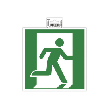 Panneau adhésif évacuation droite 20 cm - Vert  - Fiducial