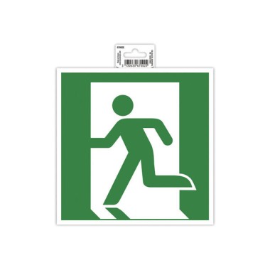 Panneau adhésif évacuation gauche 20 cm - Vert  - Fiducial