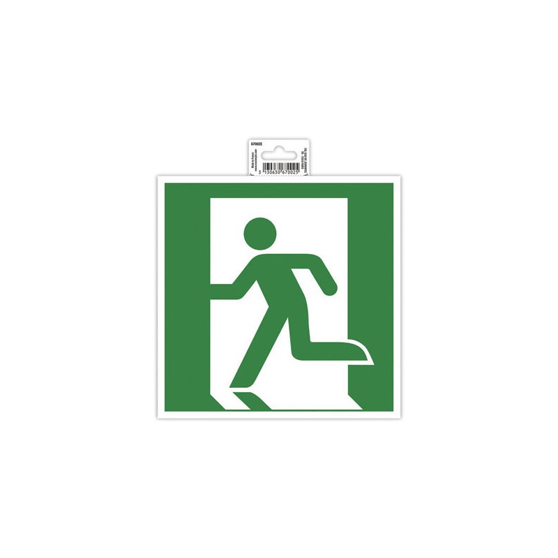 Panneau adhésif évacuation gauche 20 cm - Vert  - Fiducial