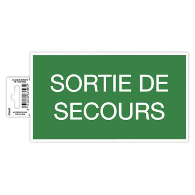 Panneau adhésif Sortie de Secours 20 cm - Vert  - Fiducial
