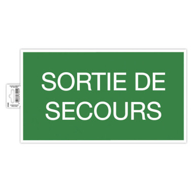 Panneau adhésif Issue de Secours 35 cm - Vert  - Fiducial