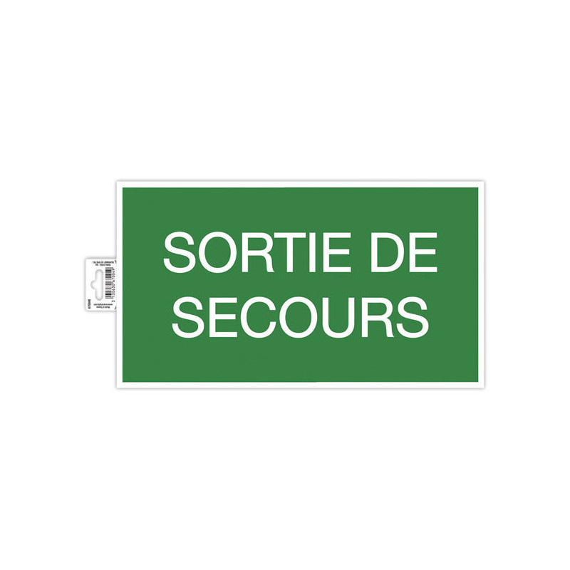 Panneau adhésif Issue de Secours 35 cm - Vert  - Fiducial