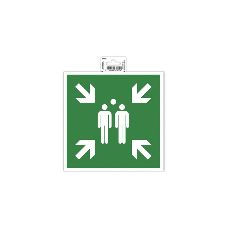Panneau adhésif Point de rassemblement20 cm - Vert  - Fiducial