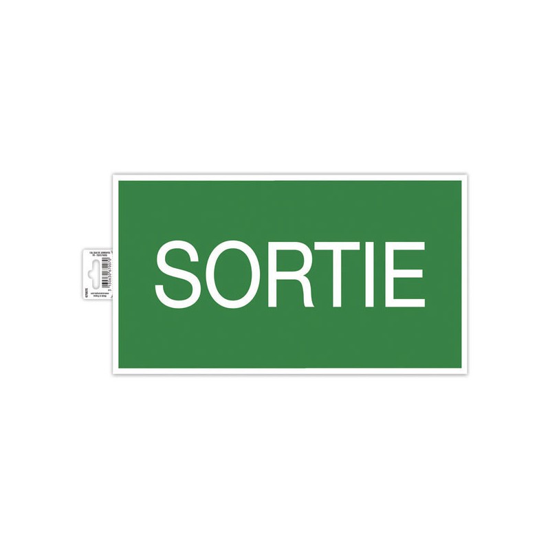 Panneau adhésif Sortie 35 cm - vert  - Fiducial