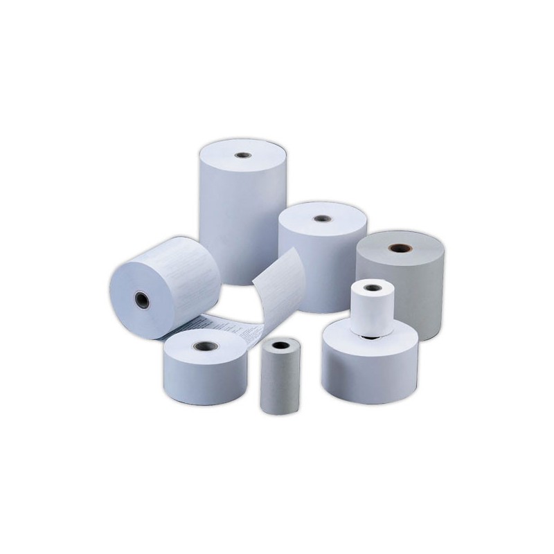 Bobines de papier terminaux carte bancaire 80x56x12 mm 44M sans phénol  x10 - Fiducial