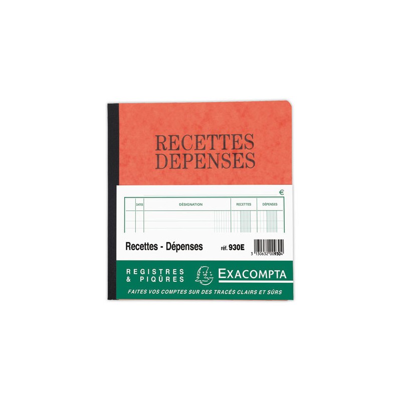 Piqûre Journal Recettes Dépenses 80 pages  - Fiducial