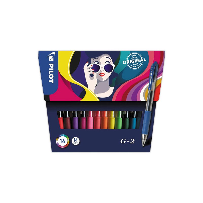 Stylo bille gel rétractable PILOT G2  x14 - Fiducial