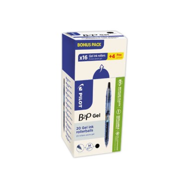 Stylos bille gel rétractable PILOT B2P - Noir - écriture 0,32mm  x20 - Fiducial