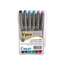 Stylos-plumes jetables PILOT V-Pen - en pochette  x6 - Fiducial