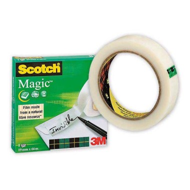 Rouleau d'adhésif invisible SCOTCH Magic 810 - 66 m x 19 mm  - Fiducial