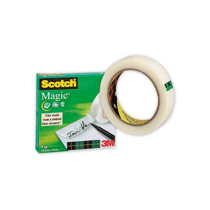 Rouleau d'adhésif invisible SCOTCH Magic 810 - 66 m x 19 mm  - Fiducial