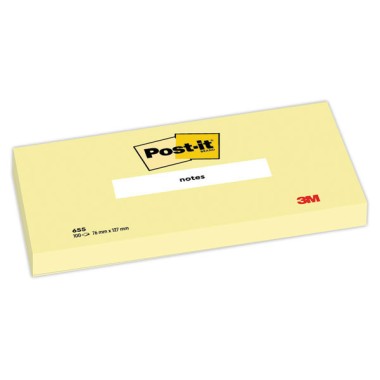 Notes repositionnables Post It 76 x 127 mm, jaune pastel  - Fiducial