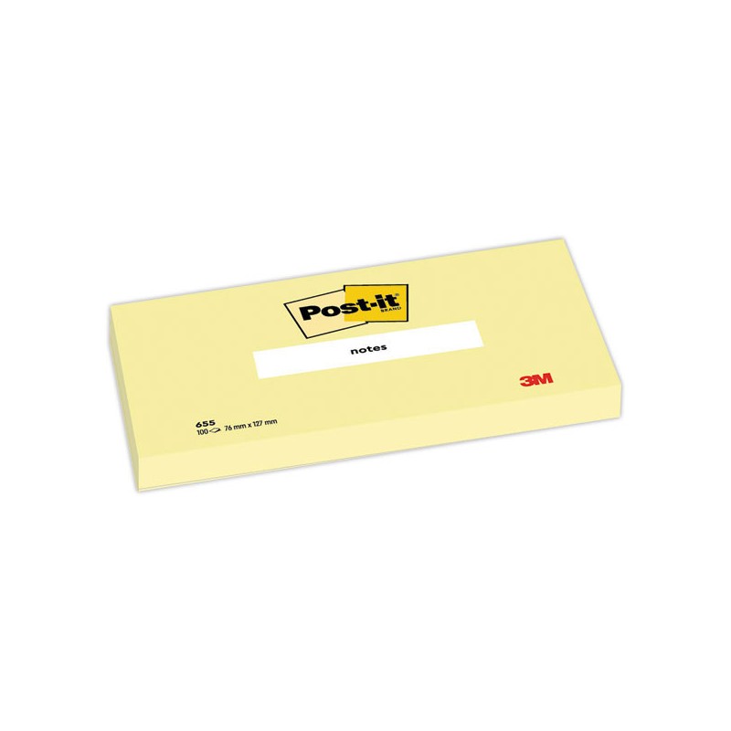 Notes repositionnables Post It 76 x 127 mm, jaune pastel  - Fiducial