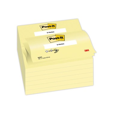 Notes repositionnables ZNotes 76x127 mm jaune, 100 feuilles  x12 - Fiducial