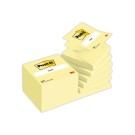 Notes repositionnables ZNotes 76x76 mm jaunes, 100 feuilles  x12 - Fiducial