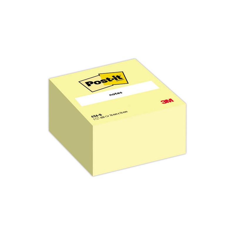 Cube Post-it® jaune, 76 x 76 mm, 450 f.  - Fiducial