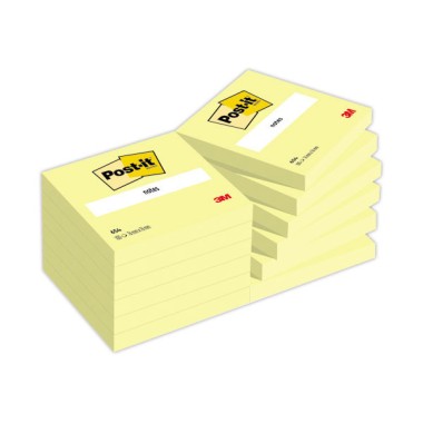 Notes repositionnables Post It 76 x 76mm, jaune pastel  - Fiducial