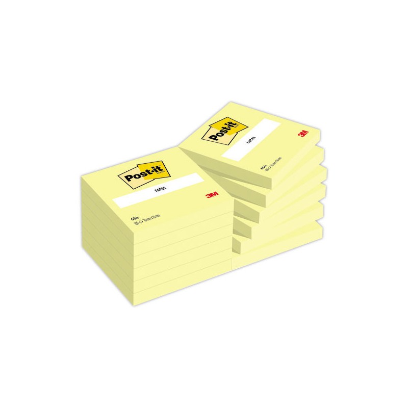 Notes repositionnables Post It 76 x 76mm, jaune pastel  - Fiducial