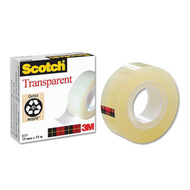 Adhésif transparent SCOTCH 550 - 33 m x 19 mm-sans solvant  - Fiducial
