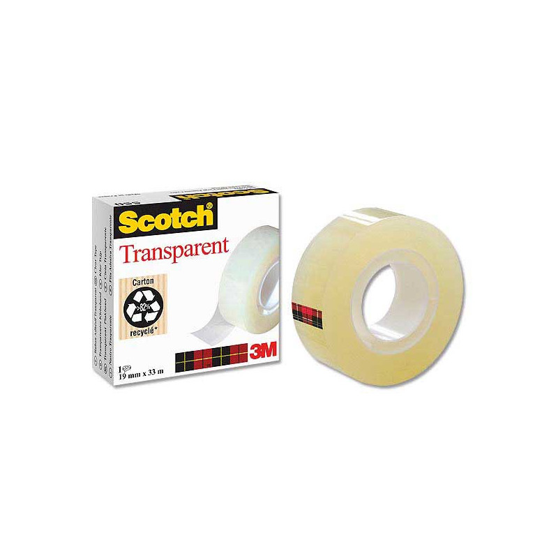 Adhésif transparent SCOTCH 550 - 33 m x 19 mm-sans solvant  - Fiducial