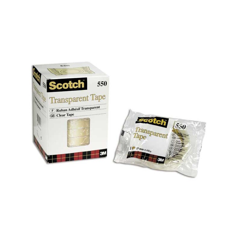 Adhésif transparent SCOTCH 550 - 66 m x 19 mm-sans solvant  - Fiducial