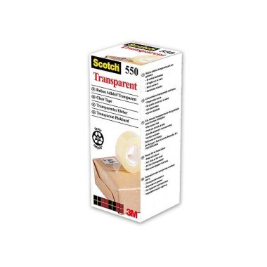 Rouleaux adhésifs transparents SCOTCH 550 - 33 mx 19 mm - sans solvant  x8 - Fiducial