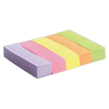 Marque-pages Post-it® en papier, couleurs néons - Lot 5 x 100  - Fiducial