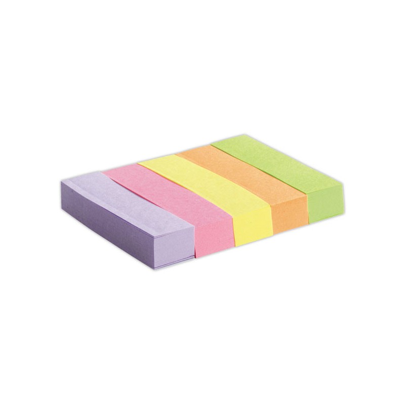 Marque-pages Post-it® en papier, couleurs néons - Lot 5 x 100  - Fiducial