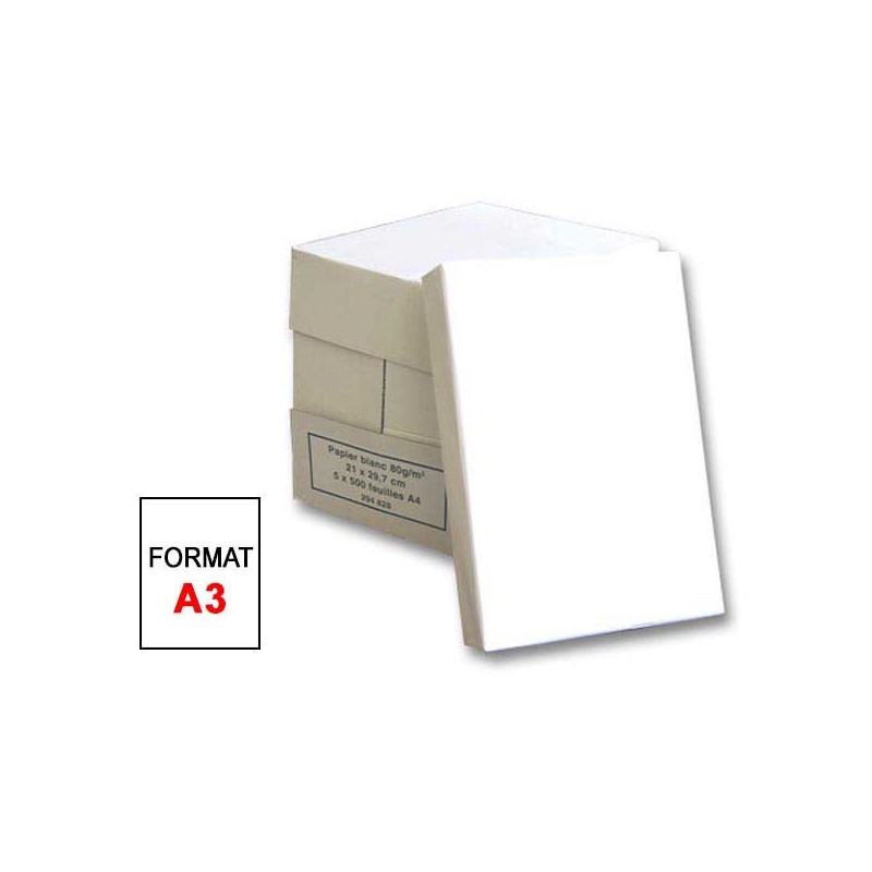 Ramettes de papier blanc 500 feuilles A3 - 80g  x5 - Fiducial
