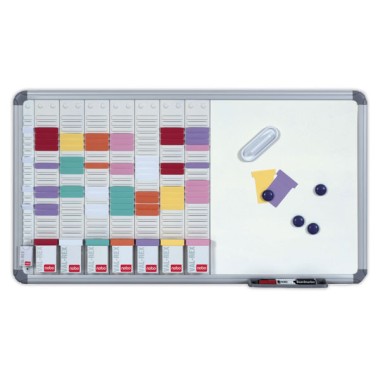 Planning Kit 7 colonnes 24 fentes et tableau blanc  - Fiducial
