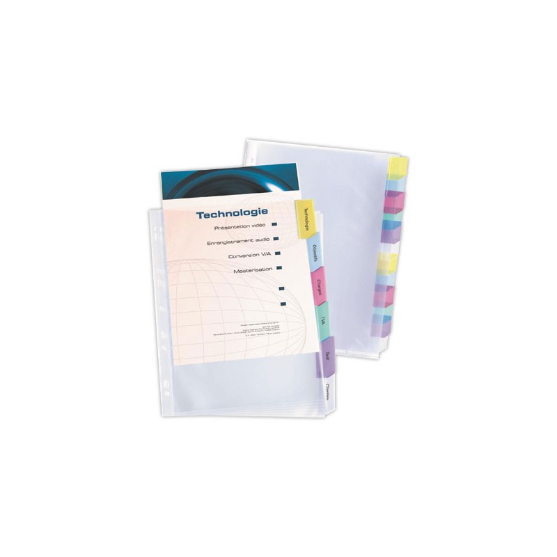 Jeu d'intercalaires pochettes Oxford 6p PP8/100  - Fiducial