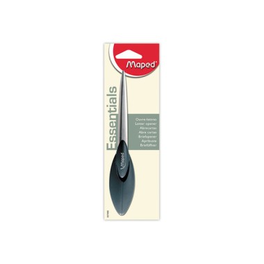 Ouvre-lettres classique manche ergonomique en plastique noir, 17 cm  - Fiducial