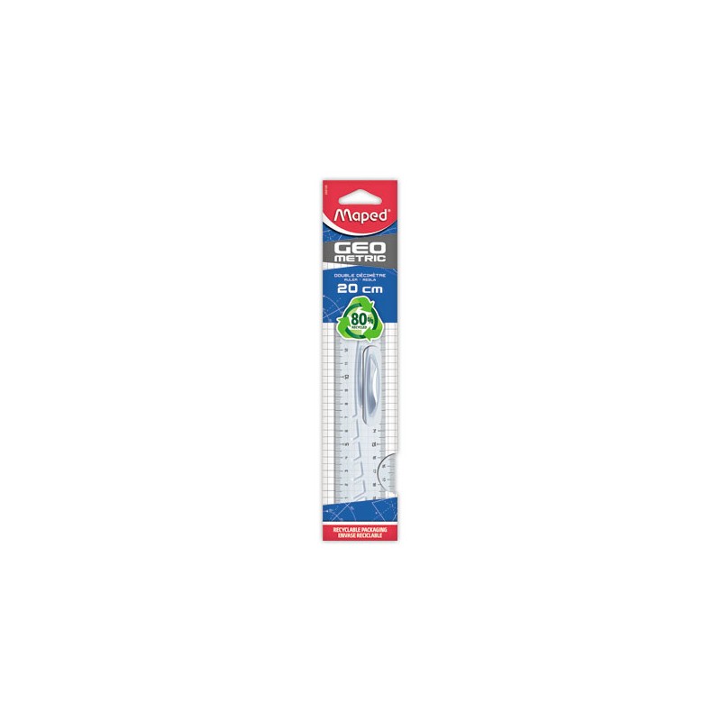 Double-décimètre - GEOMETRIC, en plastique recyclé  - Fiducial