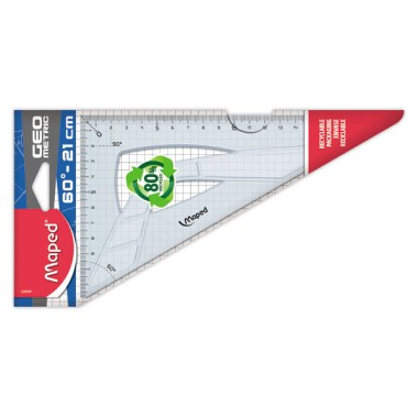 Equerre 60 grand côté 21 cm - GEOMETRIC, en plastique recyclé  - Fiducial