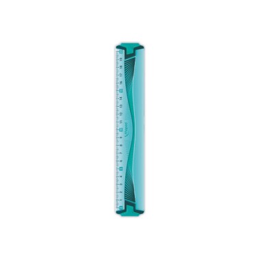 Règle plate 20 cm - INCASSABLE, coloris assortis bleu ou vert  - Fiducial