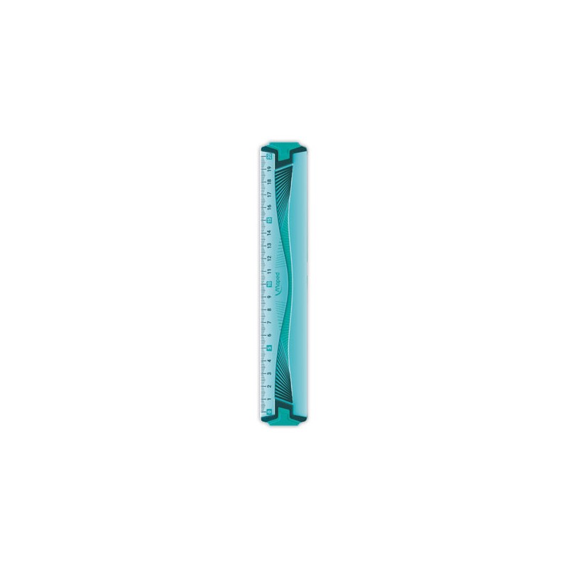 Règle plate 20 cm - INCASSABLE, coloris assortis bleu ou vert  - Fiducial