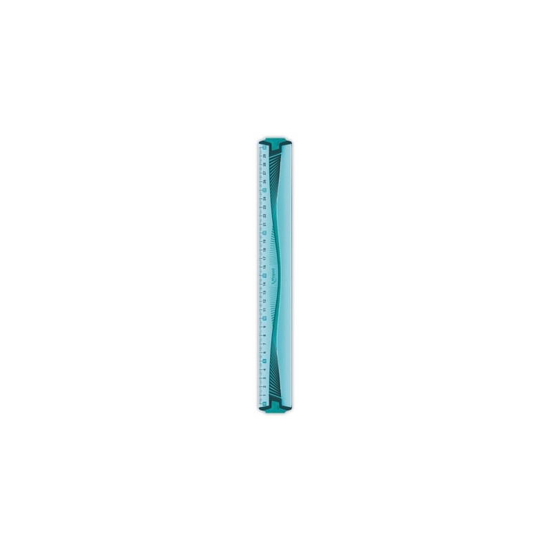 Règle plate 30 cm - INCASSABLE, coloris assortis bleu ou vert  - Fiducial