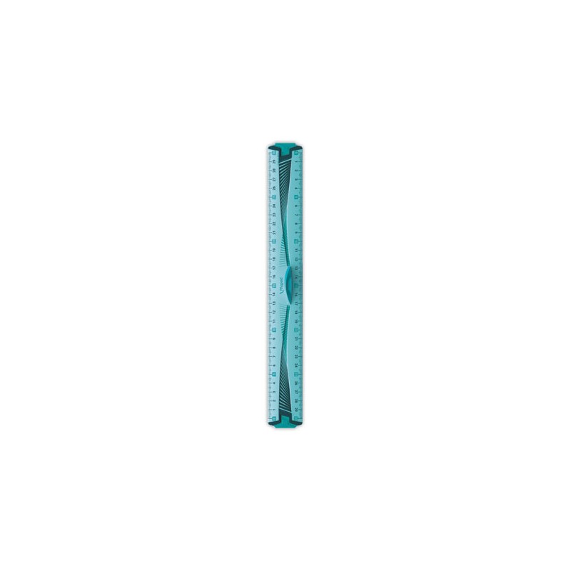 Triple-décimètre - INCASSABLE , coloris assortis bleu ou vert  - Fiducial