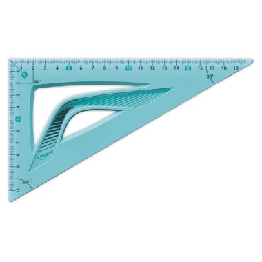 Equerre 60 grand côté 21 cm - INCASSABLE bleu  - Fiducial