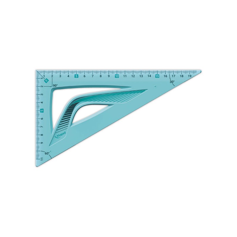 Equerre 60 grand côté 21 cm - INCASSABLE bleu  - Fiducial