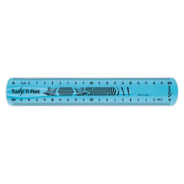 Règle de bureau double plate en plastique souple et résistant - 20 cm  - Fiducial