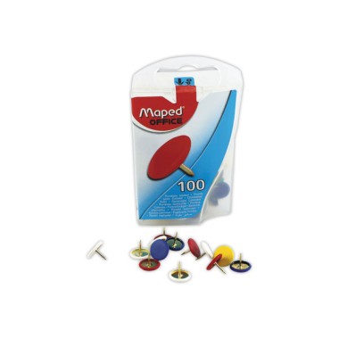 Punaises gainées couleurs assorties diam. 9mm  x100 - Fiducial