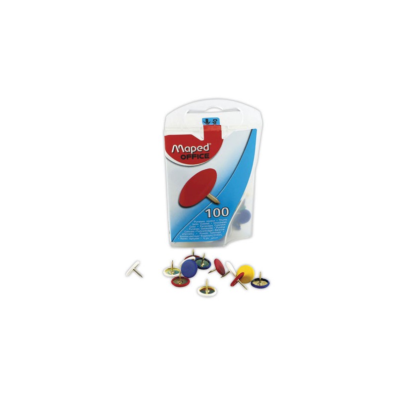Punaises gainées couleurs assorties diam. 9mm  x100 - Fiducial