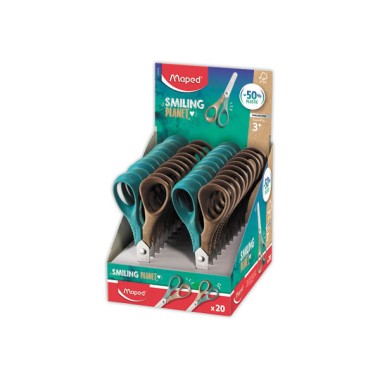 Ciseaux VIVO 12 cm SMILING PLANET, en bois FSC.  - Fiducial