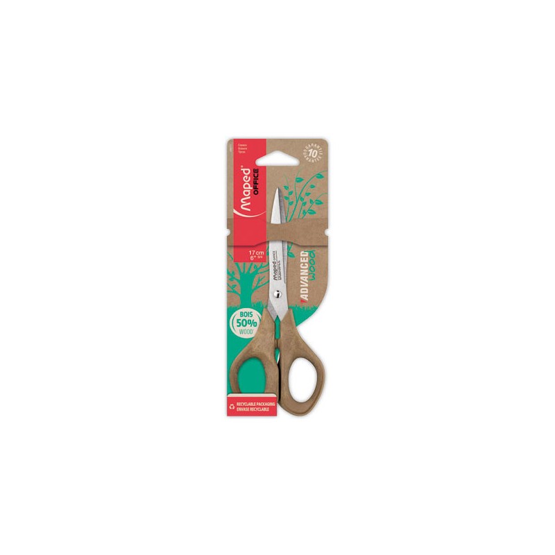 Paire de ciseaux symétriques pour droitier Advanced Wood MAPED - 17 CM  - Fiducial