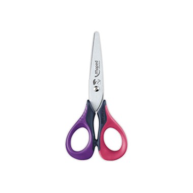 Ciseaux SENSOFT GAUCHER 13 cm, ann souples, assortis, présentoir  - Fiducial