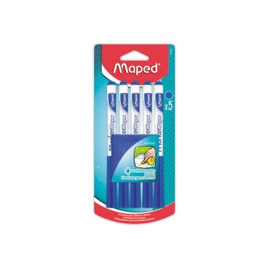 feutres effaçables à sec MARKER'PEPS bleus + 1 chiffonnette  x5 - Fiducial